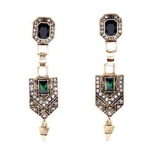 3x Boho Green Drop Vintage Style Earrings